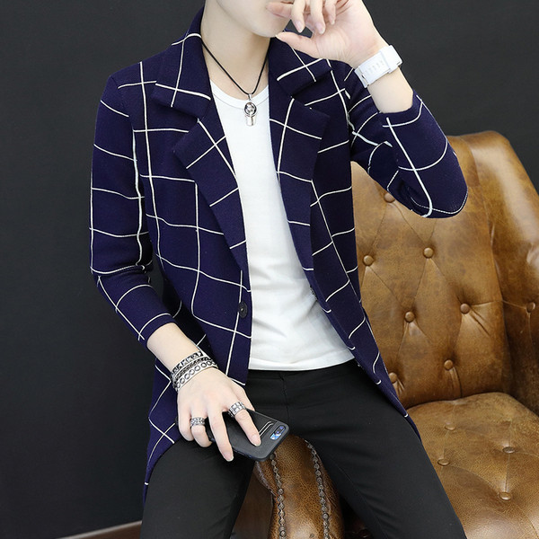 Palton bărbătesc stilat în carouri în trei culori