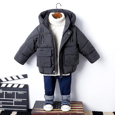 Καθημερινό παιδικό μπουφάν σε διάφορα χρώματα με τσέπες και κουκούλα