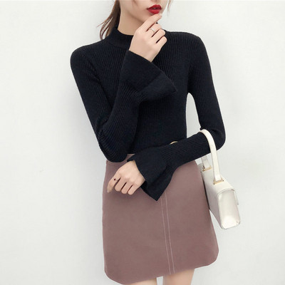 Κομψό γυναικείο πουλόβερ σε διάφορα χρώματα με φαρδύ μανίκι