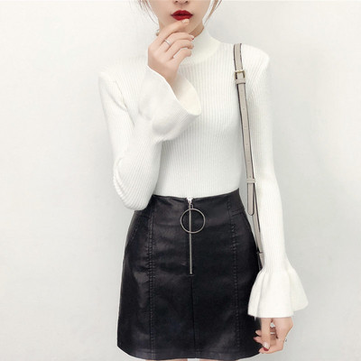 Κομψό γυναικείο πουλόβερ σε διάφορα χρώματα με φαρδύ μανίκι