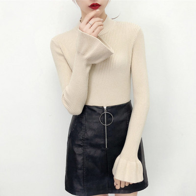 Κομψό γυναικείο πουλόβερ σε διάφορα χρώματα με φαρδύ μανίκι