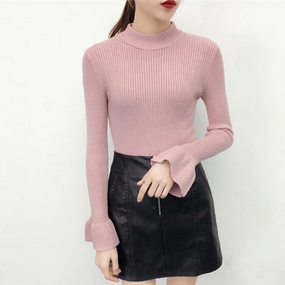 Κομψό γυναικείο πουλόβερ σε διάφορα χρώματα με φαρδύ μανίκι