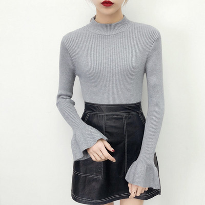 Κομψό γυναικείο πουλόβερ σε διάφορα χρώματα με φαρδύ μανίκι