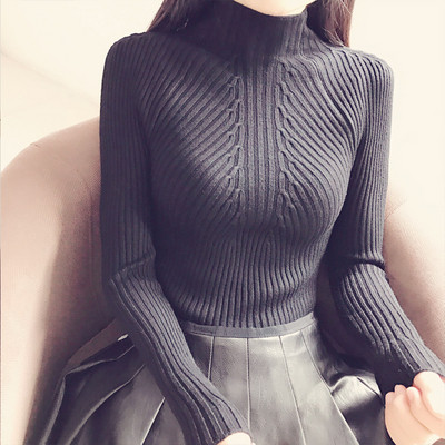 Модерен дамски пуловер Slim модел в няколко цвята