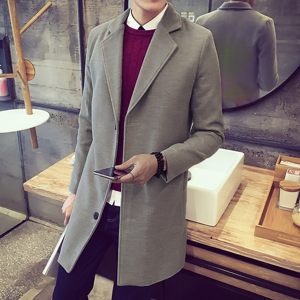 Елегантно мъжко палто с копчета в пет цвята