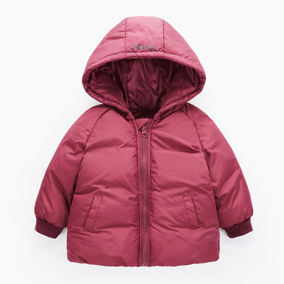 Χειμερινό παιδικό μπουφάν με εφαρμογή και κουκούλα σε διάφορα χρώματα