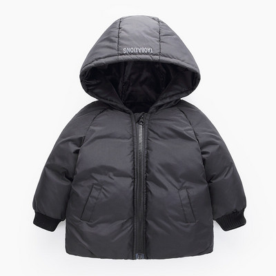 Χειμερινό παιδικό μπουφάν με εφαρμογή και κουκούλα σε διάφορα χρώματα