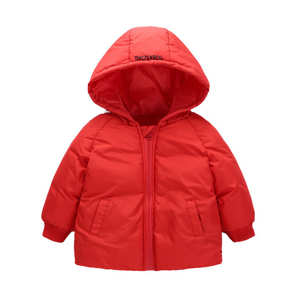 Χειμερινό παιδικό μπουφάν  με εφαρμογή και κουκούλα σε διάφορα χρώματα