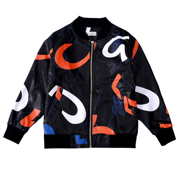 HIT Μοντέρνο δερμάτινο μπουφάν για παιδιά με έγχρωμο δεξιό