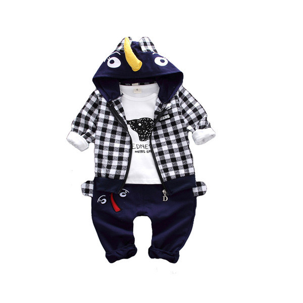 Παιδικό σετ  τριών τεμαχίων για αγόρια με τρισδιάστατο στοιχείο - τρία χρώματα