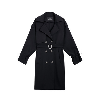 Palton modern de dama cu decolteu in V si nasturi in doua culori