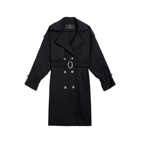 Palton modern de dama cu decolteu in V si nasturi in doua culori