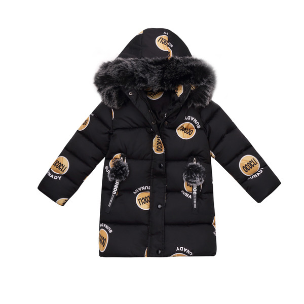 Μοντέρνο χειμωνιάτικο μπουφάν με μακρύ μανίκι και  γούνα και πολύχρωμη εφαρμογή σε διάφορα χρώματα