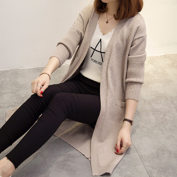 Γυναικεία  κομψή  μακρύ ζακέτα σε διάφορα χρώματα