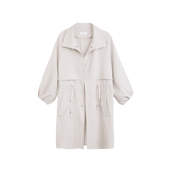 Σπορ-κομψό γυναικείο παλτό με ντεκολτέ σε σχήμα V σε δύο χρώματα