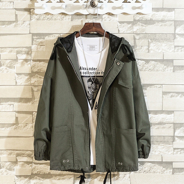 Ежедневно мъжко яке с качулка в два цвята