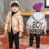 Παιδικό μπουφάν για αγόρι με ασημί και χρυσό χρώμα