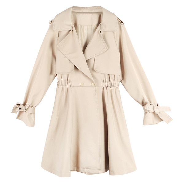 Κομψό  γυναικείο  παλτό με λαιμόκοψη σε σχήμα V και κουμπιά δύο χρωμάτων