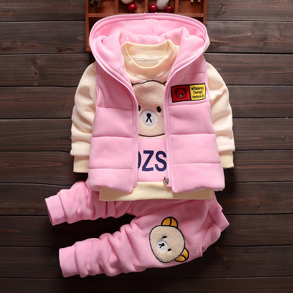 Három részből álló meleg gyermekkészlet fiúknak és lányoknak - három színben