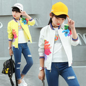 Παιδικό αθλητικό καθημερινό μπουφάν με φυτικά μοτίβα σε διάφορα χρώματα