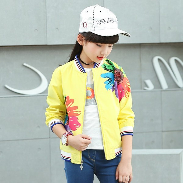 Παιδικό αθλητικό  καθημερινό μπουφάν  με φυτικά μοτίβα σε διάφορα χρώματα