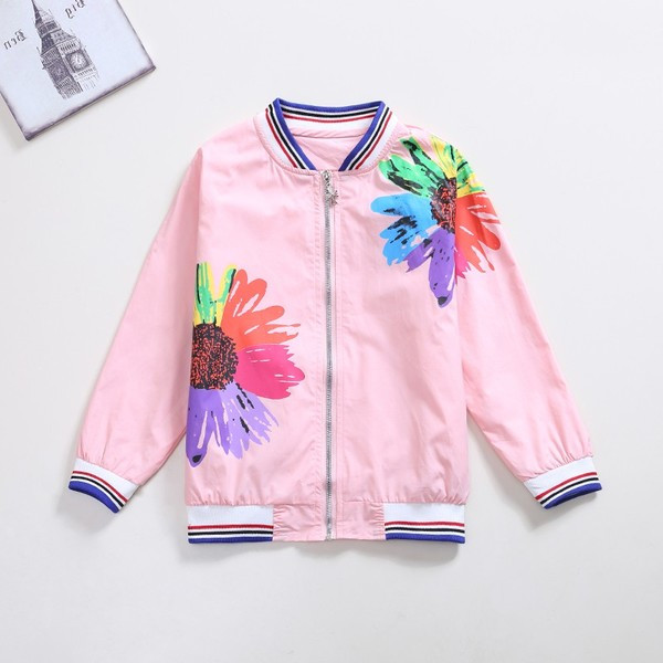 Παιδικό αθλητικό  καθημερινό μπουφάν  με φυτικά μοτίβα σε διάφορα χρώματα