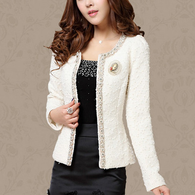 Women`s jacket with decorative elements in black and white