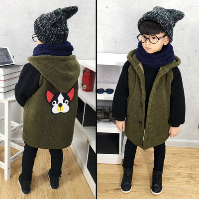 Παιδικό χειμωνιάτικο μπουφάν για αγόρια με κεντήματα και κουκούλα σε δύο χρώματα