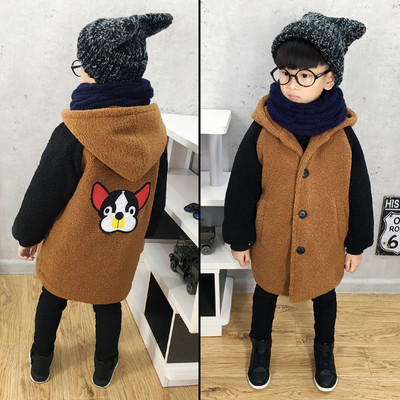 Παιδικό χειμωνιάτικο μπουφάν για αγόρια με κεντήματα και κουκούλα σε δύο χρώματα