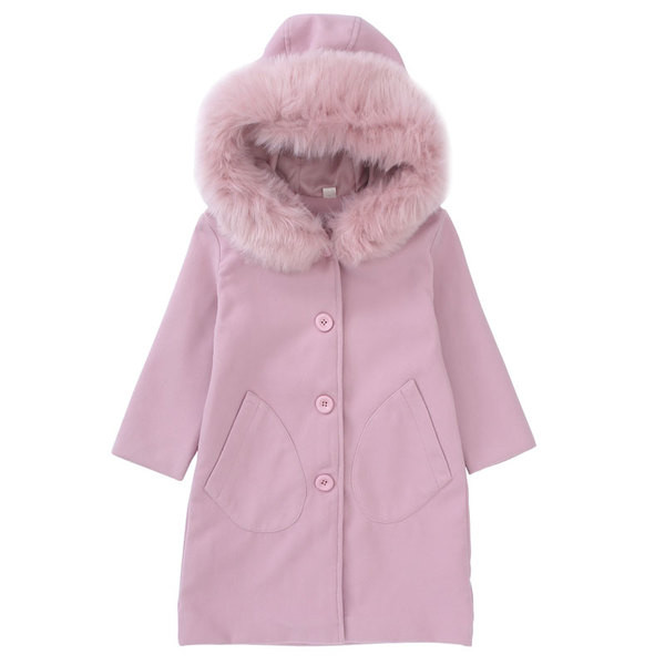 Μοντέρνο παιδικό παλτό με ροζ και ροζ στοιχεία
