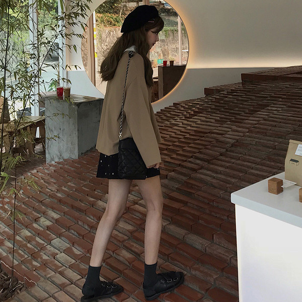 Palton de dama de toamna de culoare maro