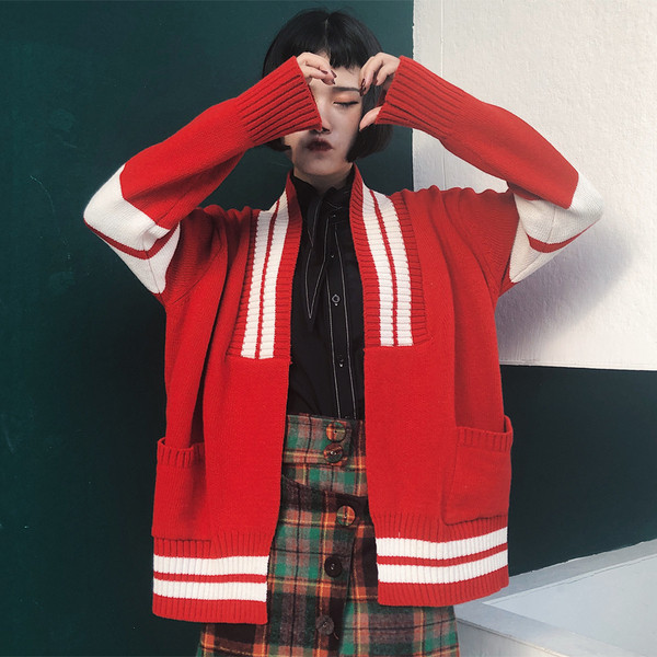 Vesta de dama in doua culori - albastru inchis si rosu