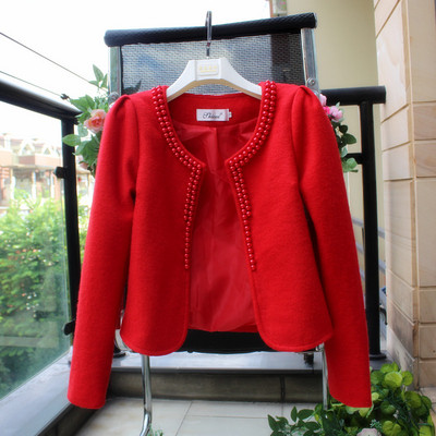 Geaca de dama eleganta cu perle decorative in trei culori