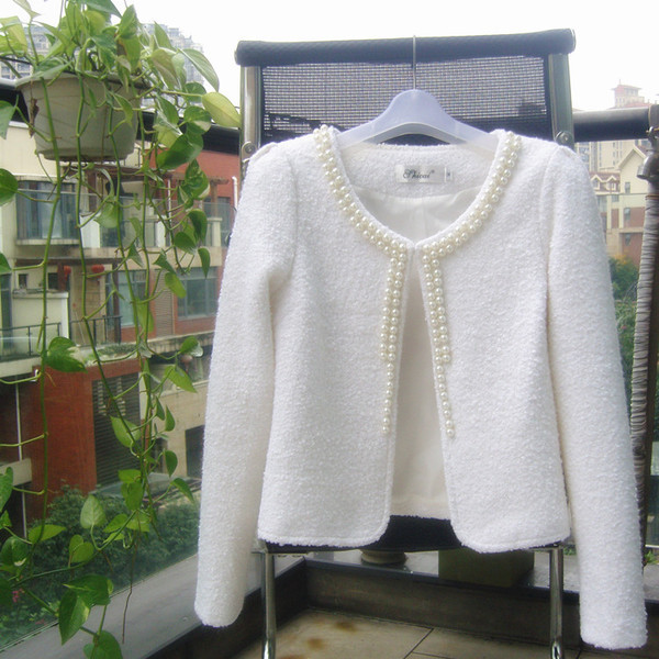 Geaca de dama eleganta cu perle decorative in trei culori