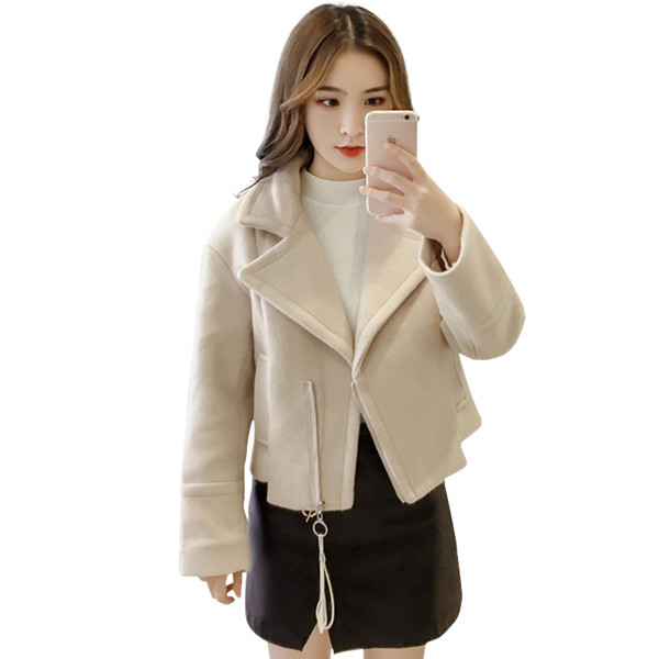 Μοντέρνο γυναικείο παλτό με φερμουάρ σε τέσσερα χρώματα