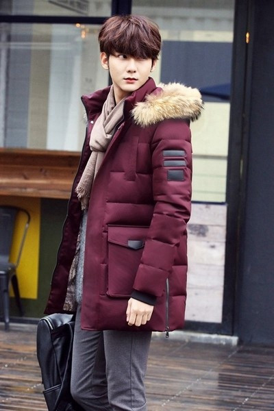 Geaca lunga barbateasca cu buzunare in trei culori