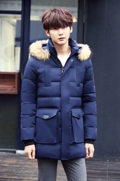 Geaca lunga barbateasca cu buzunare in trei culori