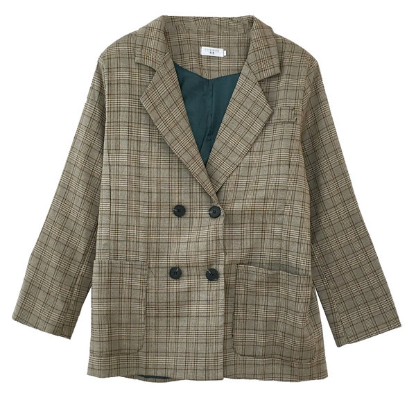 Actuala haină de damă în carouri în două culori