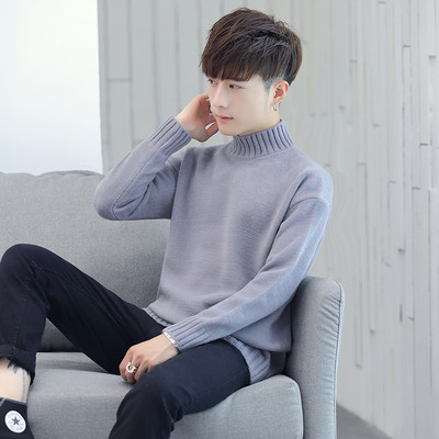 Ανδρικό καθημερινό πουλόςερ με ψηλό κολάρο  σε διάφορα χρώματα