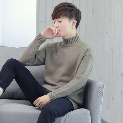 Ανδρικό καθημερινό πουλόςερ με ψηλό κολάρο  σε διάφορα χρώματα