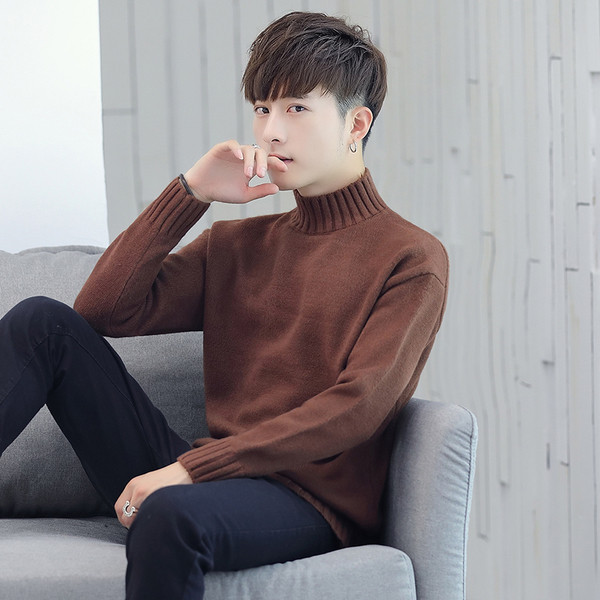 Ανδρικό καθημερινό πουλόςερ με ψηλό κολάρο  σε διάφορα χρώματα