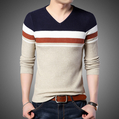 Κομψό ανδρικό πουλόβερ με ντεκολτέ σε σχήμα V σε τέσσερα χρώματα
