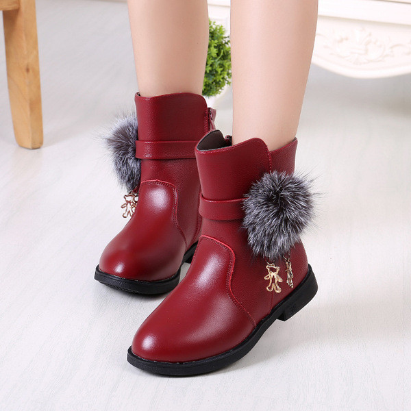 Cizme de iarna pentru copii pentru fete cu element de puf in mai multe culori