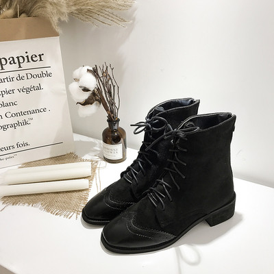 Cizme casual dama cu sireturi in doua culori