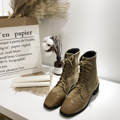 Cizme casual dama cu sireturi in doua culori