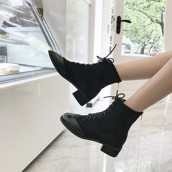 Cizme casual dama cu sireturi in doua culori