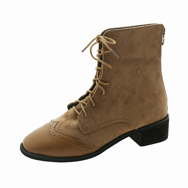 Cizme casual dama cu sireturi in doua culori