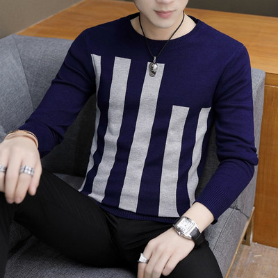 Καθημερινό ανδρικό πουλόβερ σε τέσσερα χρώματα με κολάρο σε σχήμα O