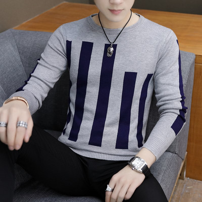 Καθημερινό ανδρικό πουλόβερ σε τέσσερα χρώματα με κολάρο σε σχήμα O