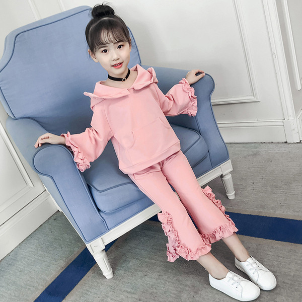 Παιδικό σετ για κορίτσια με κουκούλα σε τρία χρώματα